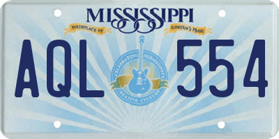 MS license plate AQL554