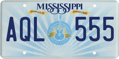 MS license plate AQL555