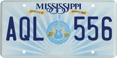 MS license plate AQL556