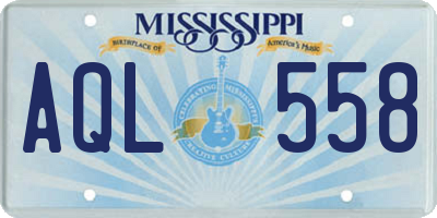 MS license plate AQL558
