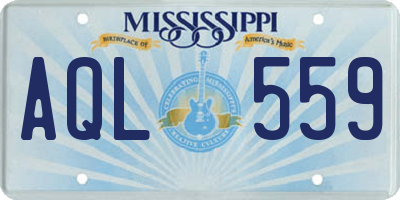MS license plate AQL559