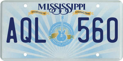 MS license plate AQL560