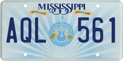 MS license plate AQL561