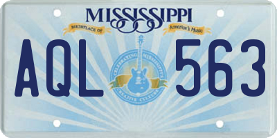 MS license plate AQL563
