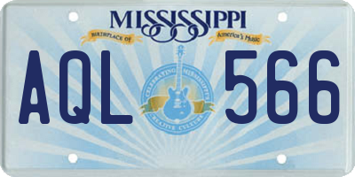 MS license plate AQL566