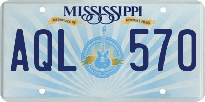 MS license plate AQL570