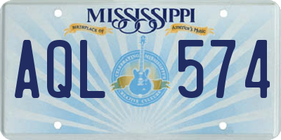 MS license plate AQL574