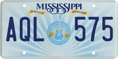 MS license plate AQL575