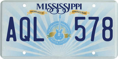 MS license plate AQL578