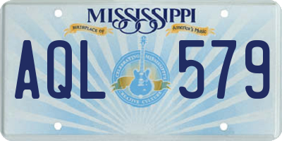 MS license plate AQL579