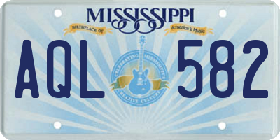 MS license plate AQL582