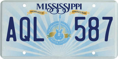 MS license plate AQL587