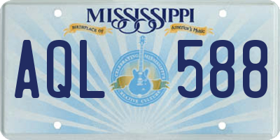 MS license plate AQL588