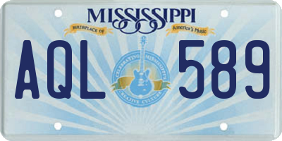 MS license plate AQL589