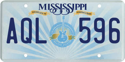MS license plate AQL596