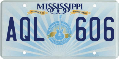MS license plate AQL606