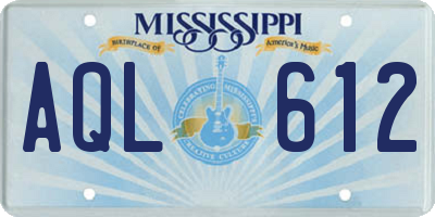 MS license plate AQL612