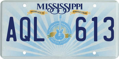 MS license plate AQL613