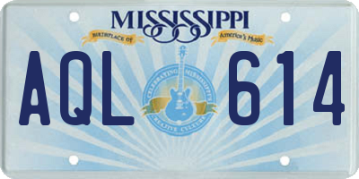 MS license plate AQL614