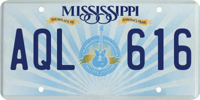 MS license plate AQL616