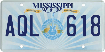 MS license plate AQL618