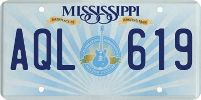 MS license plate AQL619