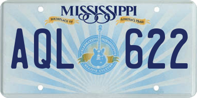 MS license plate AQL622