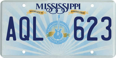 MS license plate AQL623