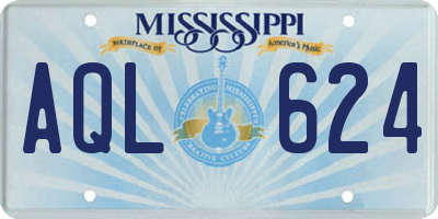 MS license plate AQL624