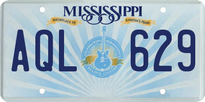 MS license plate AQL629