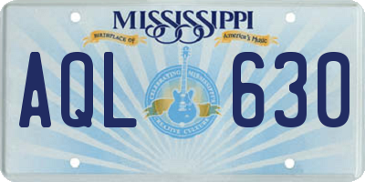 MS license plate AQL630