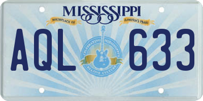 MS license plate AQL633