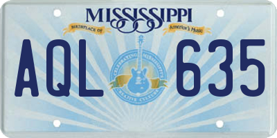 MS license plate AQL635