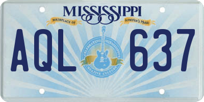 MS license plate AQL637