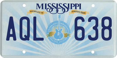 MS license plate AQL638