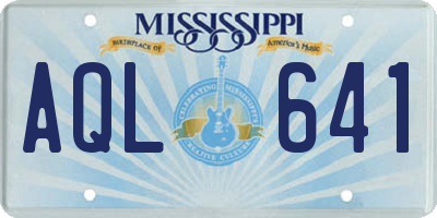 MS license plate AQL641