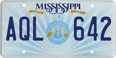 MS license plate AQL642
