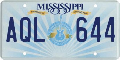 MS license plate AQL644