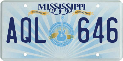 MS license plate AQL646