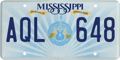 MS license plate AQL648