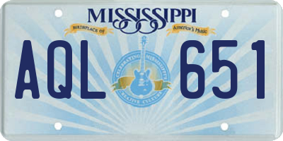 MS license plate AQL651