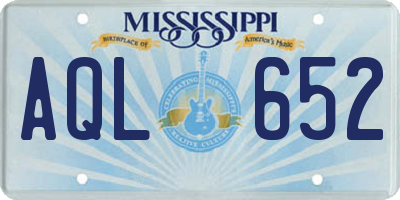 MS license plate AQL652