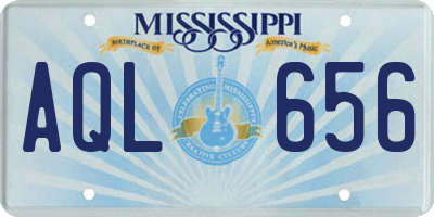 MS license plate AQL656