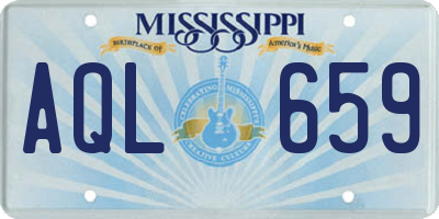 MS license plate AQL659