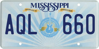 MS license plate AQL660