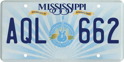 MS license plate AQL662