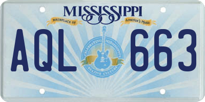 MS license plate AQL663