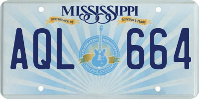 MS license plate AQL664