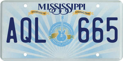 MS license plate AQL665