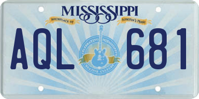 MS license plate AQL681